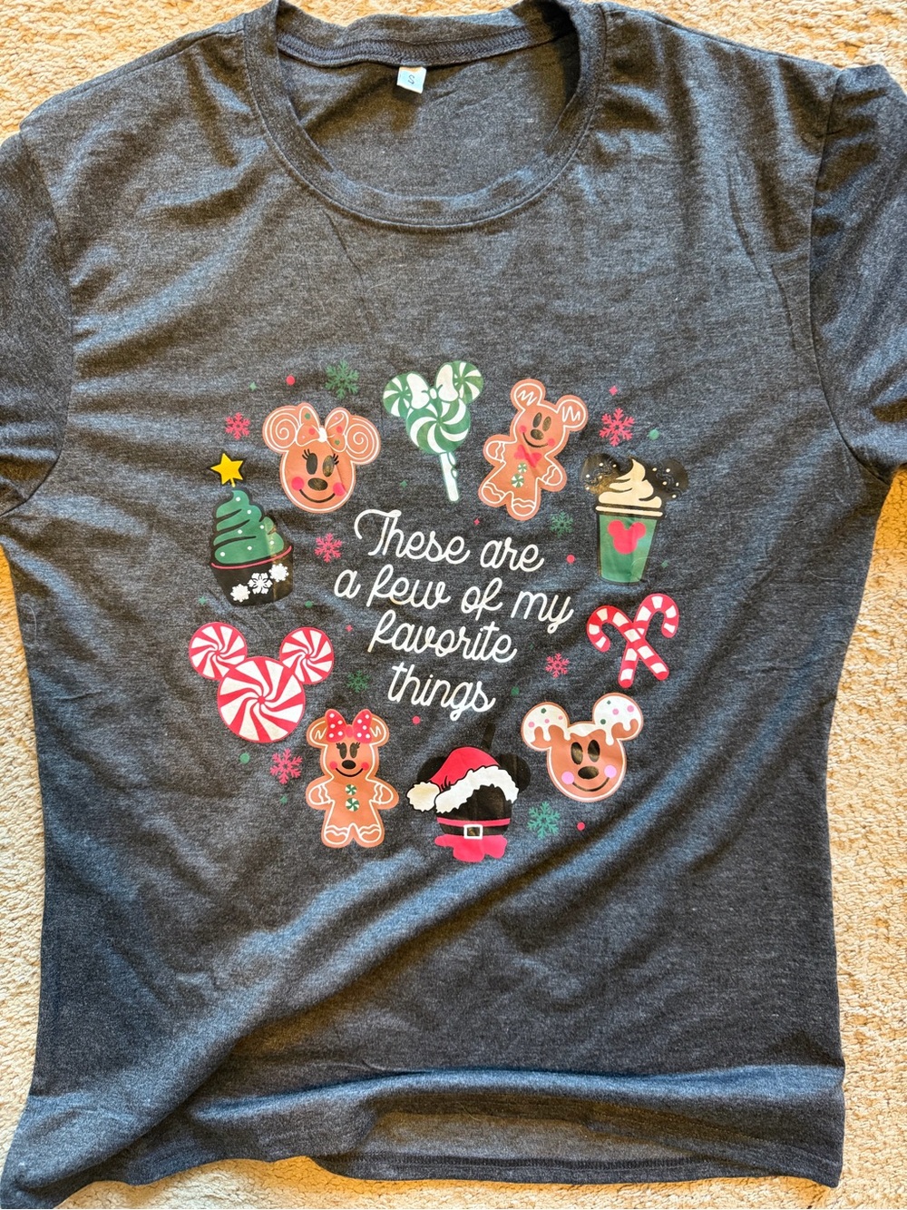 Disney Grey Holiday Graphic Tee - These Are A Few Of My Favorite Things